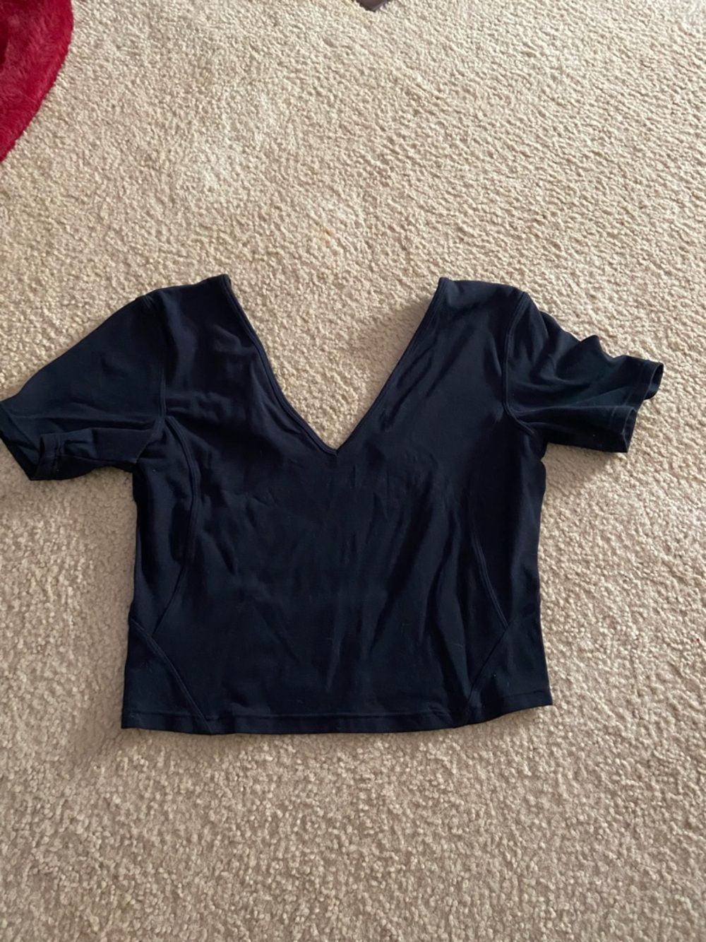 Black V Neck Crop Top